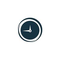 Clock time icon logo design template vector