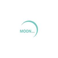 Moon icon logo flat design illustration vector