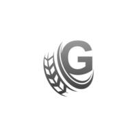 Letter G with trailing wheel icon design template illustration vector