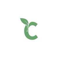 Letter C icon leaf design concept template vector