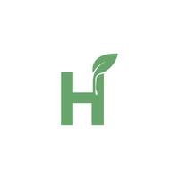 Letter H icon leaf design concept template vector