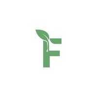 Letter F icon leaf design concept template vector