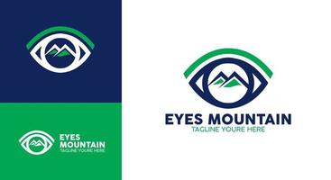 Mountain eye logo template, adventurous eye logo. vector