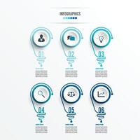 Abstract infographic with light bulb. Infographics for business presentations or information banner 6 options. vector