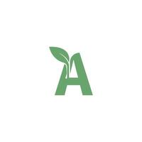 Letter A icon leaf design concept template vector