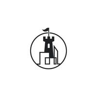 Ilustración de vector de diseño de icono de logotipo de castillo