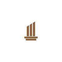 Pillar icon logo flat design template vector