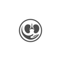 logotipo de urología, icono del logotipo de riñón plantilla saludable vector