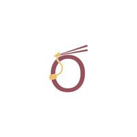 Noodle design wrapped around a letter O icon template vector