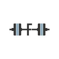 Letter F with barbell icon fitness design template vector