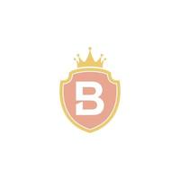 letra b con ilustración de diseño de logotipo de icono de escudo vector