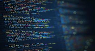 tecnología moderna abstracta del desarrollador de pantalla de código de programación. foto