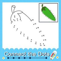 Connect the dots counting numbers 1 to 20 puzzle worksheet with Fruit illutration vector