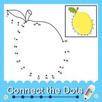 Connect the dots counting numbers 1 to 20 puzzle worksheet with Fruit illutration vector