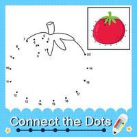 Connect the dots counting numbers 1 to 20 puzzle worksheet with Fruit illutration vector