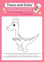 Trace and Color worksheets with the Dinosaur vector