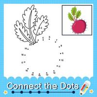 Connect the dots counting numbers 1 to 20 puzzle worksheet with Fruit illutration vector