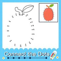 Connect the dots counting numbers 1 to 20 puzzle worksheet with Fruit illutration vector