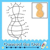 Connect the dots counting numbers 1 to 20 puzzle worksheet with Fruit illutration vector