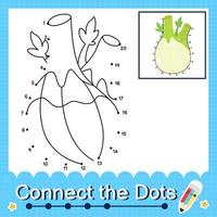 Connect the dots counting numbers 1 to 20 puzzle worksheet with Fruit illutration vector