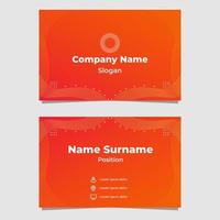 abstract orange gradient business card template vector