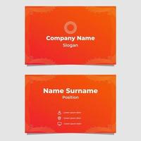 abstract orange gradient business card template vector