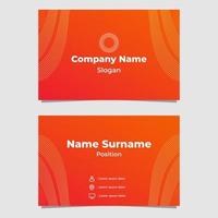 abstract orange gradient business card template vector