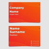abstract orange gradient business card template vector