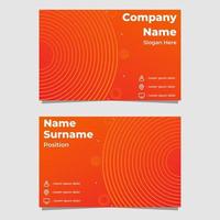 abstract orange gradient business card template vector