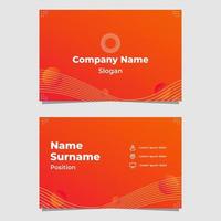 abstract orange gradient business card template vector