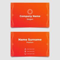 abstract orange gradient business card template vector