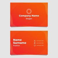 abstract orange gradient business card template vector