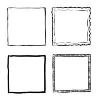 handdrawn doodle frame collection vector