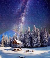 starry sky in a fantastic New Year's photo