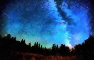 The works in the style of watercolor painting. Deep sky astropho photo