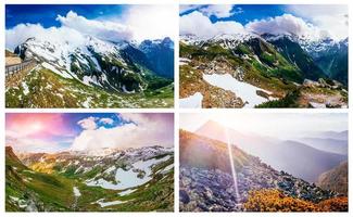 Mountain peaks covered with snow. Beauty world Italy Europe photo