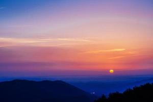 Fantastic sunset in the mountains of Ukraine photo