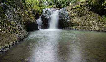 Stunning hidden waterfall in a nature
