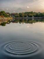 Reflection of the nature Tambakboyo Reservoir in the morning photo