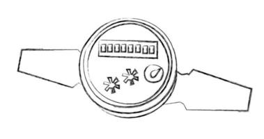 Domestic water meter. vector