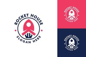 rocket house modern logo design vector