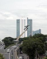 Jakarta, Indonesia 2022-Traffic on fly over Pancoran photo