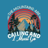 las montañas están llamando y debo irme diseño de camiseta de mujer
