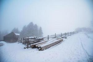 Beautiful winter landscape in the Carpathian mountains. photo