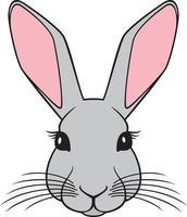 Bunny head. Rabbit face color vector illustration