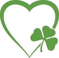 Clover heart. Shamrock icon. St Patrick's Day design. vector