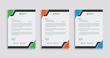 Business Letterhead Design Template, Letterhead template with various colors, Letterhead template in flat style, Modern Company Letterhead Template vector