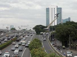 Jakarta, Indonesia 2022-Traffic on fly over Pancoran