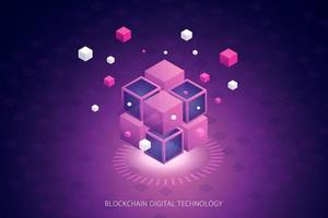 Blockchain technology digital abstract background vector