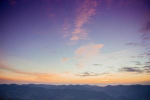 blue color of mountains during sunset. Carpathian, Ukraine photo